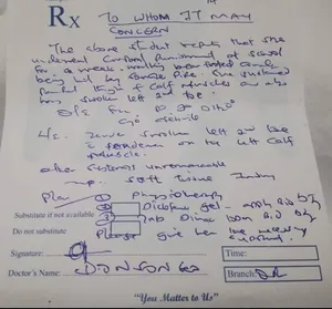 Tumu Tumu girls high school student's medical report 1.
