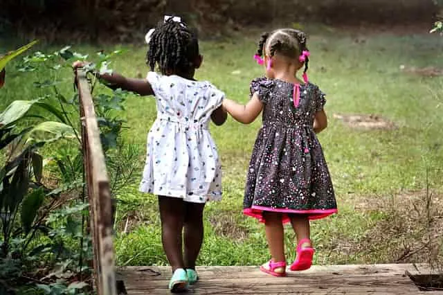 Young girls taking a walk as part of exercise