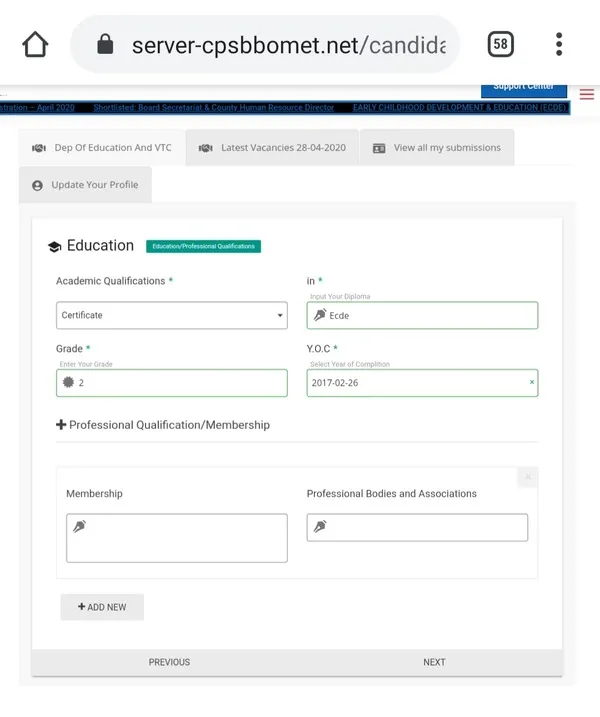 Education Detail For Bomet County Ecde Jobs Online