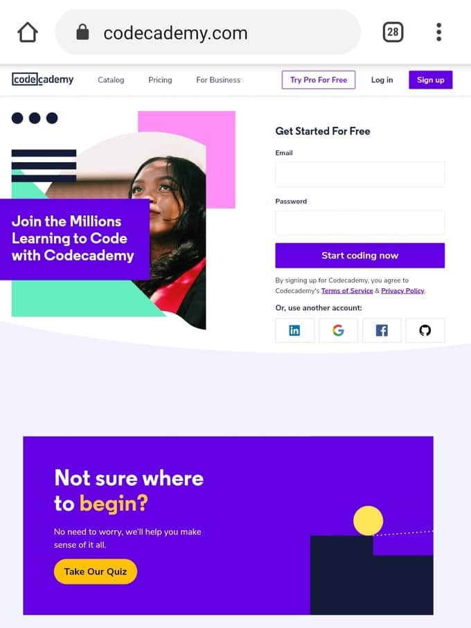 https://www.codecademy.com/