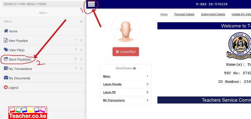 How to Send TSC Payslip online to third parties