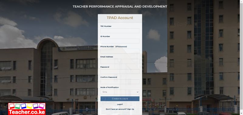 TSC TPAD New Account Creation